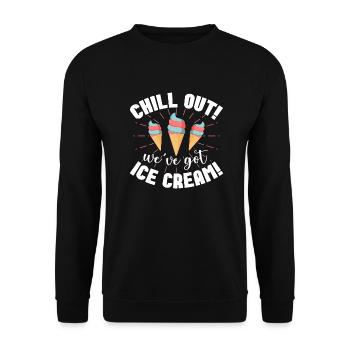 Chill Out We've Got Ice Cream - Unisex Sweatshirt - black - Front - Alina (178cm) & Michal (187cm)