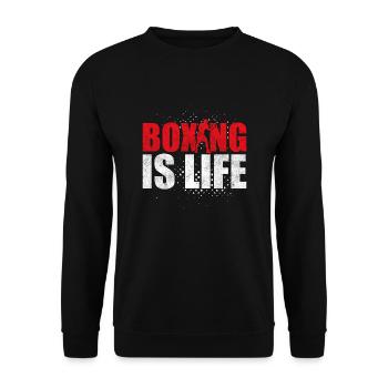 Boxing Is Life Training Boxer - Unisex Sweatshirt - black - Front - Alina (178cm) & Michal (187cm)