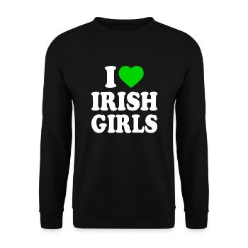 I love irish girls - Unisex Pullover - Schwarz - Vorne - Alina (178cm) & Michal (187cm)