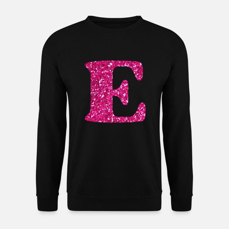 Buchstabe e rosa Glitzer - Unisex Pullover - Schwarz