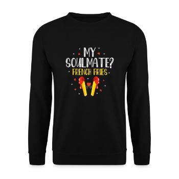 Golden Love Affair: French Fries Forever - Unisex Sweatshirt - black - Front - Alina (178cm) & Michal (187cm)