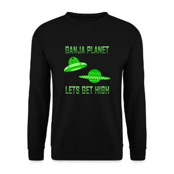 Cannabis Alien High - Unisex Sweatshirt - black - Front - Alina (178cm) & Michal (187cm)