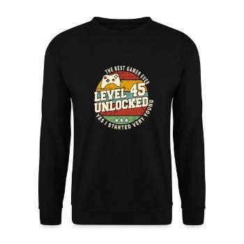 Original 1979 45th Anniversary Retro Gift - Unisex Sweatshirt - black - Front - Alina (178cm) & Michal (187cm)