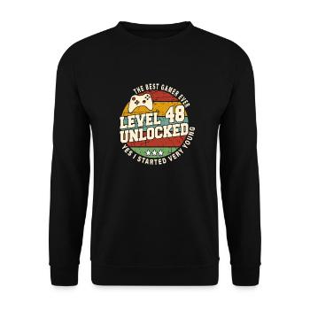 Original 1976 48th Anniversary Retro Gift - Unisex Sweatshirt - black - Front - Alina (178cm) & Michal (187cm)