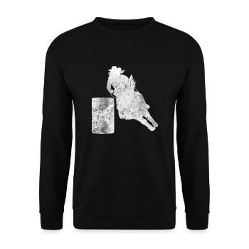 Cheval de course de barils de rodéo - Sweat-shirt Unisexe - noir - Devant - Alina (178cm) & Michal (187cm)
