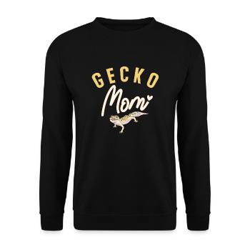 Leopardgecko Reptil Haustier Gecko - Unisex Pullover - Schwarz - Vorne - Alina (178cm) & Michal (187cm)
