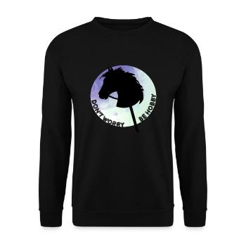 NE VOUS INQUIÉTEZ PAS, SOYEZ UN PASSE-TEMPS - Sweat-shirt Unisexe - noir - Devant - Alina (178cm) & Michal (187cm)