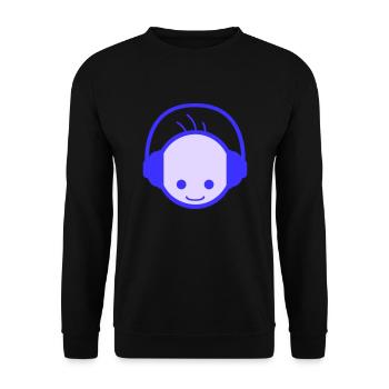DJ Kopf Cool Party Club Musik Disko Spaß Gesicht - Unisex Pullover - Schwarz - Vorne - Alina (178cm) & Michal (187cm)