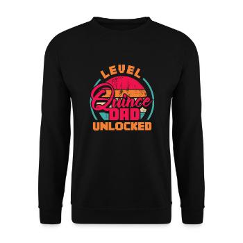 level quince dad unlocked Design - Unisex Pullover - Schwarz - Vorne - Alina (178cm) & Michal (187cm)