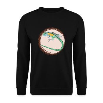 Tüpfelrennechse / Rainbow Whiptail II - Unisex Pullover - Schwarz - Vorne - Alina (178cm) & Michal (187cm)