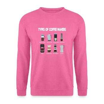 Types of Coffee Makers Coffee Lovers - Unisex Sweatshirt - pink - Front