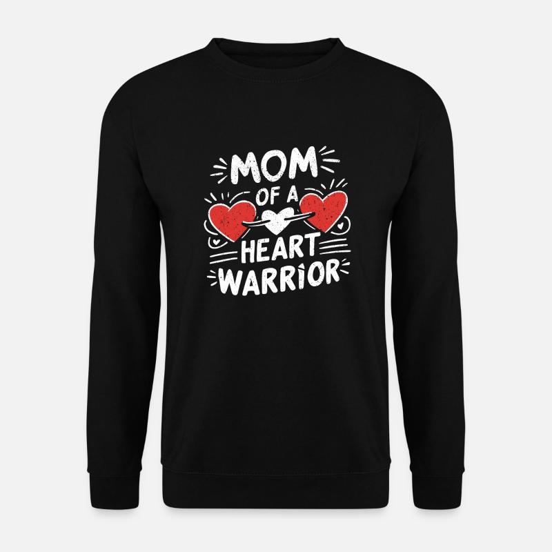Stolze Mama eines Herz-Kämpfers - Unisex Pullover - Schwarz
