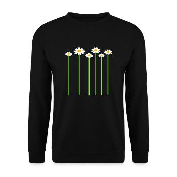 Lot de jolies fleurs Marguerite motif décoratif - Sweat-shirt Unisexe - noir - Devant - Alina (178cm) & Michal (187cm)