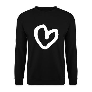 Herz - Unisex Pullover - Schwarz - Vorne - Alina (178cm) & Michal (187cm)