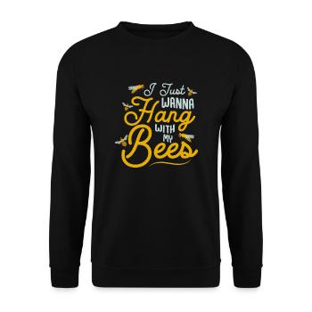 Je veux juste passer du temps avec mes abeilles apiculteur apiaristeB - Sweat-shirt Unisexe - noir - Devant - Alina (178cm) & Michal (187cm)