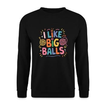 Knitting humor with cheeky charm - Unisex Sweatshirt - black - Front - Alina (178cm) & Michal (187cm)