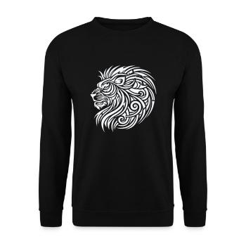 lion tribal - Unisex Pullover - Schwarz - Vorne - Alina (178cm) & Michal (187cm)