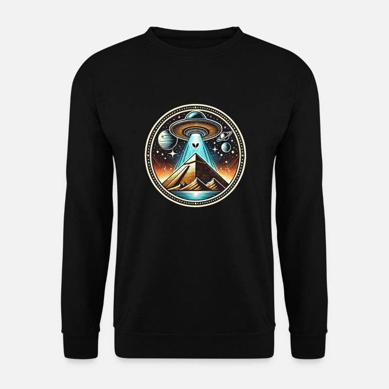 Ufo Alien Pyramids Logo - Unisex Sweatshirt - black