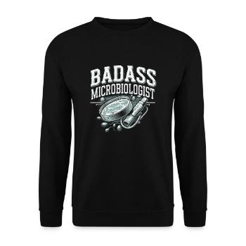 Leidenschaft für Mikrobiologie - Unisex Pullover - Schwarz - Vorne - Alina (178cm) & Michal (187cm)