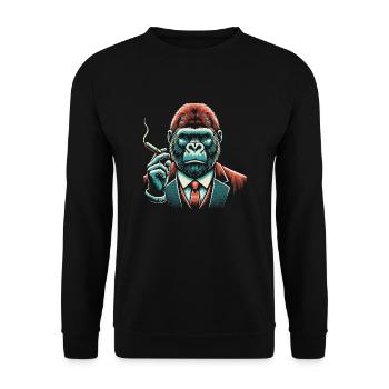 gorille fumant un cigare - Sweat-shirt Unisexe - noir - Devant - Alina (178cm) & Michal (187cm)