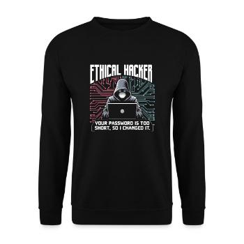 Ethical Hacker - Unisex Sweatshirt - black - Front - Alina (178cm) & Michal (187cm)