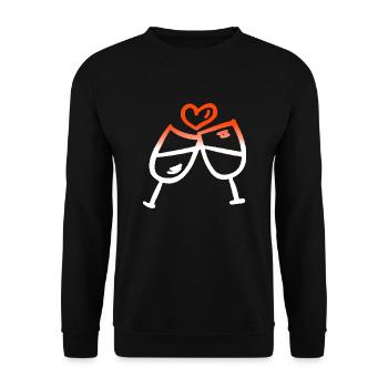 VALENTINE'S DAY HEART LOVE LOVE ROSE Z - Unisex Sweatshirt - black - Front - Alina (178cm) & Michal (187cm)