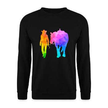 Western Lady Western Rider - Sweat-shirt Unisexe - noir - Devant - Alina (178cm) & Michal (187cm)