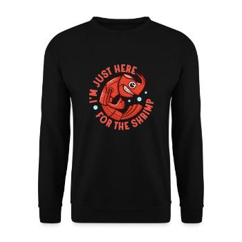 I'm Just Here For The Shrimp Shrimp Lover Seafood - Unisex Pullover - Schwarz - Vorne - Alina (178cm) & Michal (187cm)