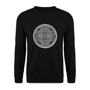 Keltische Kreise Gotische Symbole Mysterium Tradition - Unisex Pullover - Schwarz - Vorne - Alina (178cm) & Michal (187cm)