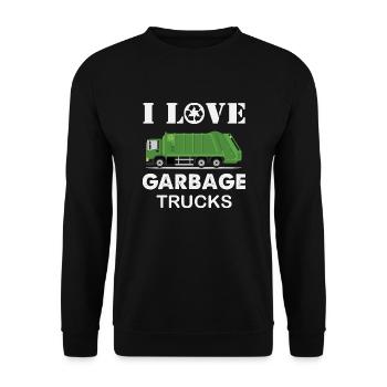 Garbage Truck Refuse Collector - Unisex Sweatshirt - black - Front - Alina (178cm) & Michal (187cm)