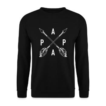 dad - Unisex Sweatshirt - black - Front - Alina (178cm) & Michal (187cm)