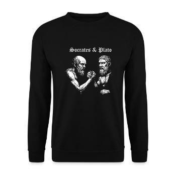 Socrates and Plato - Unisex Sweatshirt - black - Front - Alina (178cm) & Michal (187cm)