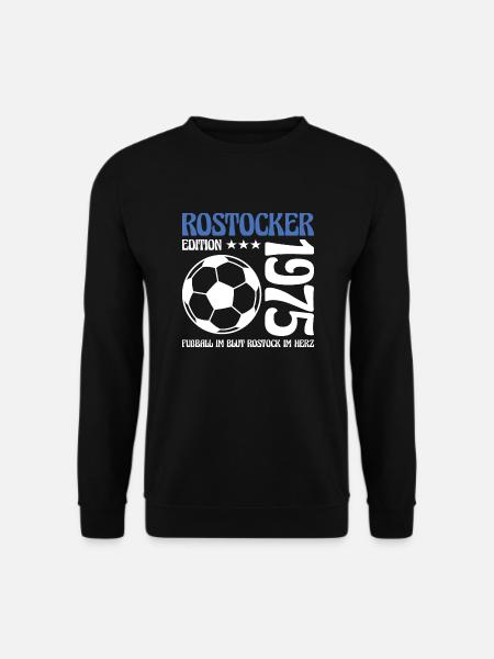 Rostocker Geburtstag 1975 Fußball Geschenk - Unisex Pullover - Schwarz