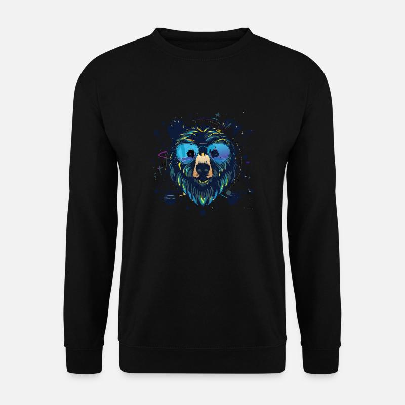 Bär,graffiti ,malerei , bunt,planeten - Unisex Pullover - Schwarz