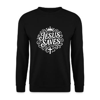 Jésus sauve d’une manière chrétienne - Sweat-shirt Unisexe - noir - Devant - Alina (178cm) & Michal (187cm)