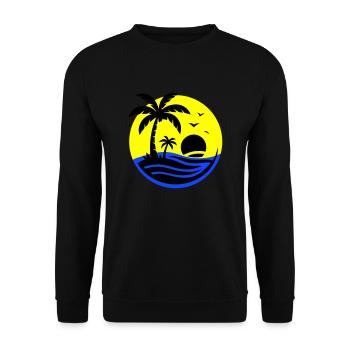 Île Palmiers Mer - Sweat-shirt Unisexe - noir - Devant - Alina (178cm) & Michal (187cm)