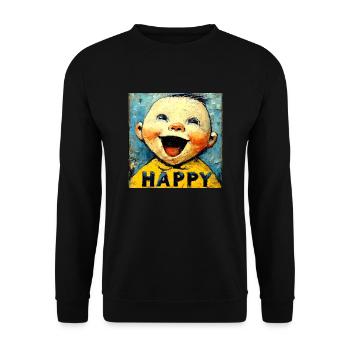 « Bébé heureux » de van Gogh - Sweat-shirt Unisexe - noir - Devant - Alina (178cm) & Michal (187cm)