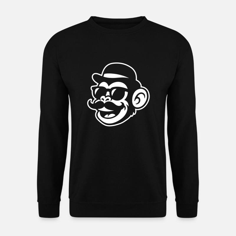 Monkey Mustache Funny - Unisex Sweatshirt - black