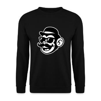 Monkey Sir Mustache - Unisex Sweatshirt - black - Front - Alina (178cm) & Michal (187cm)