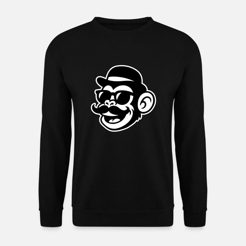Monkey Sir Mustache - Unisex Sweatshirt - black