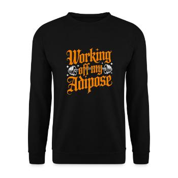 Working off my Adipose Workout Training - Unisex Sweatshirt - black - Front - Alina (178cm) & Michal (187cm)