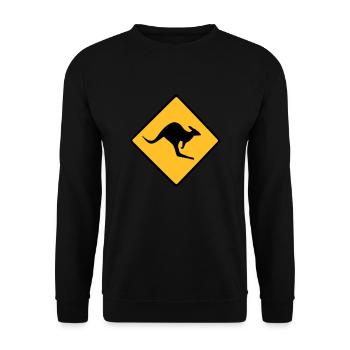 Roadsign Känguruh - Unisex Pullover - Schwarz - Vorne - Alina (178cm) & Michal (187cm)