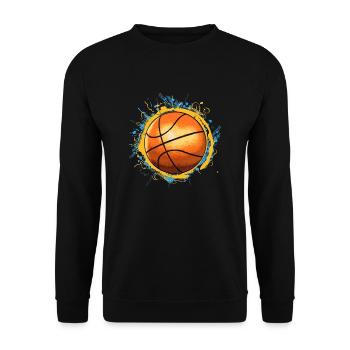 Basketball Design 01 - Unisex Sweatshirt - black - Front - Alina (178cm) & Michal (187cm)