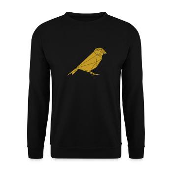 Vogel Spatz geometrisch - Unisex Pullover - Schwarz - Vorne - Alina (178cm) & Michal (187cm)