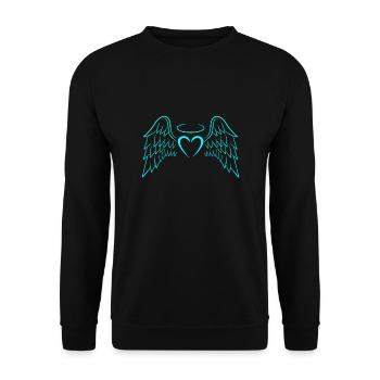 Nouveau vecteur d'ailes d'ange de coeur - Sweat-shirt Unisexe - noir - Devant - Alina (178cm) & Michal (187cm)