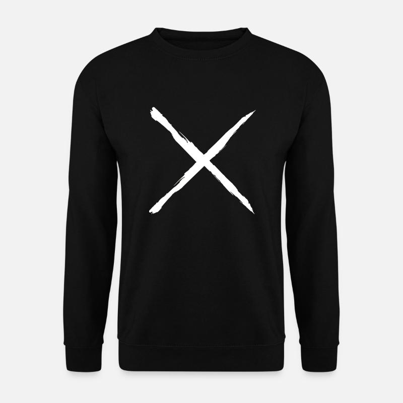 brushed white cross on dark background - Unisex Sweatshirt - black