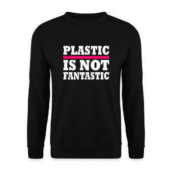 Plastic is not fantastic - Unisex Pullover - Schwarz - Vorne - Alina (178cm) & Michal (187cm)