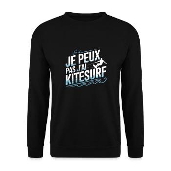 Ich kann nicht kitesurfen - Unisex Pullover - Schwarz - Vorne - Alina (178cm) & Michal (187cm)