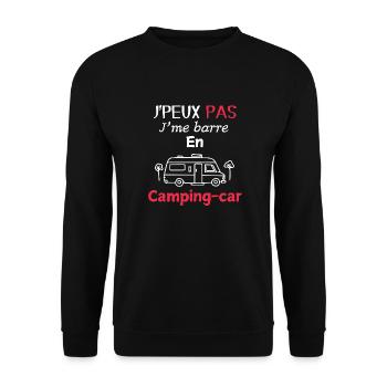 J'peux pas, j'me barre en camping-car - Sweat-shirt Unisexe - noir - Devant - Alina (178cm) & Michal (187cm)