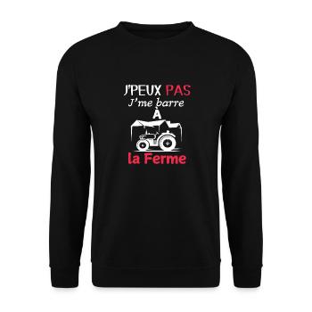 J'peux pas, j'me barre à la ferme - Sweat-shirt Unisexe - noir - Devant - Alina (178cm) & Michal (187cm)